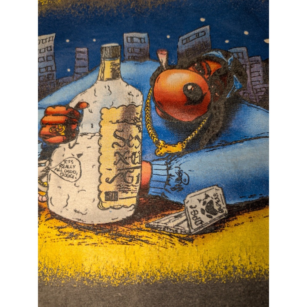 Death Row Records Gray Gin & Juice Distressed Graphic Tshir Size Meduim - Picture 3 of 8